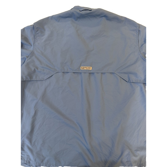 Realtree Fishing Shirt Mens XL Blue Short Sleeve Vented Outdoor Lightweight Logo - Picture 2 of 5